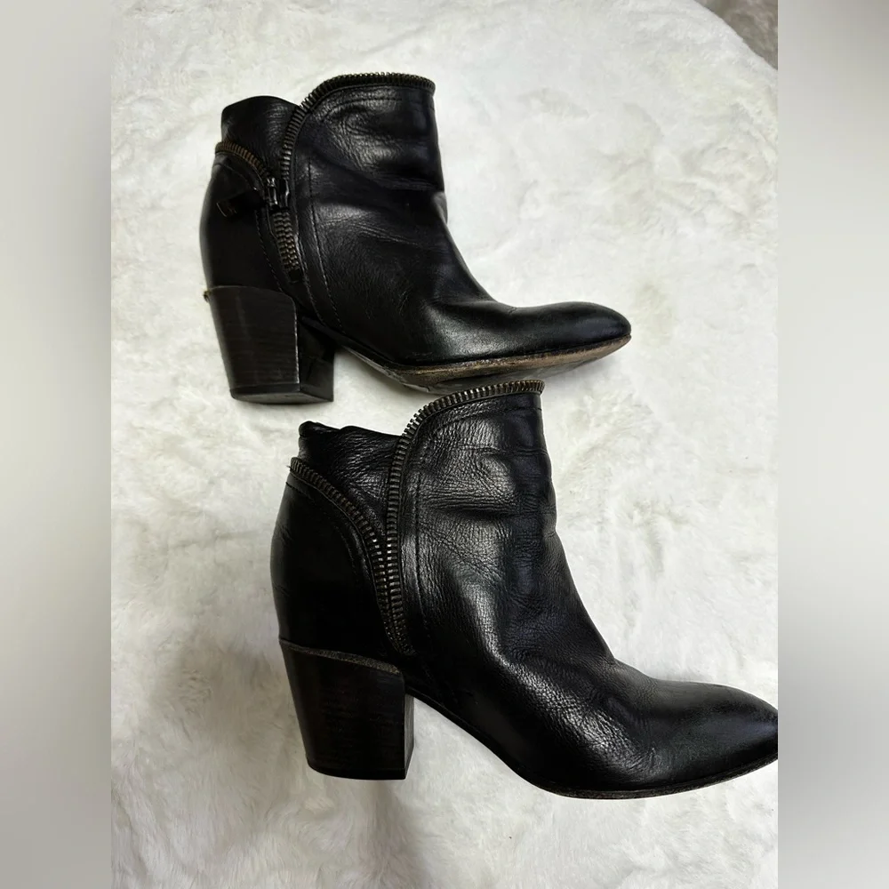 Black Leather Ankle Boots